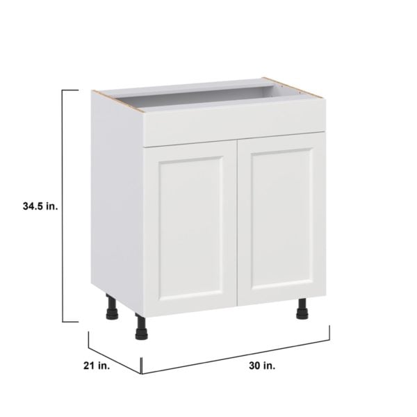 Magnolia Painted Bright White Recessed Assembled 30 in. W x 34.5 in. H x 21 in. D Vanity Sink Base Cabinet with False Front