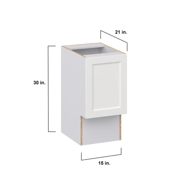 Magnolia Painted Bright White Recessed Assembled 15 in. W x 30 in. H x 21 in. D Accessible ADA Vanity Base Cabinet