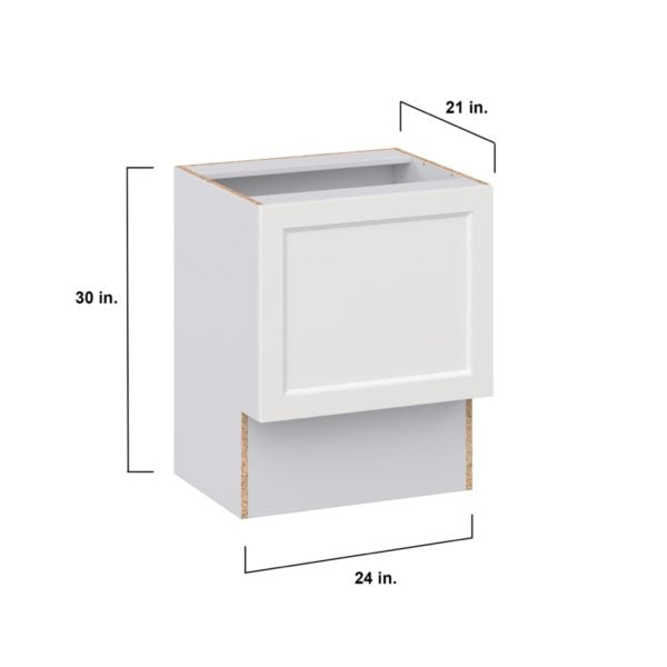 Magnolia Painted Bright White Recessed Assembled 24 in. W x 30 in. H x 21 in. D Accessible ADA Vanity Base Cabinet