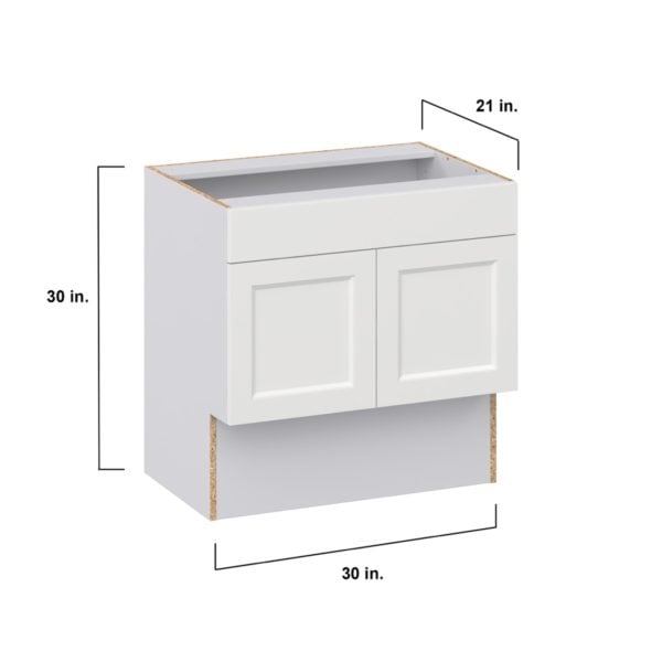 Magnolia Painted Bright White Recessed Assembled 30 in. W x 30 in. H x 21 in. D Accessible ADA Vanity Base with False Front Cabinet