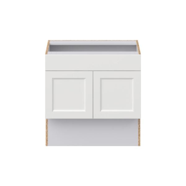 Magnolia Painted Bright White Recessed Assembled 30 in. W x 30 in. H x 21 in. D Accessible ADA Vanity Base with False Front Cabinet