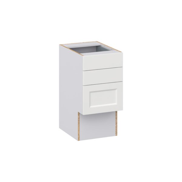 Magnolia Painted Bright White Recessed Assembled 15 in. W x 30 in. H x 21 in. D Vanity ADA Drawer Base Cabinet with 3 Drawers