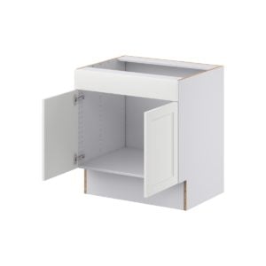 Magnolia Painted Bright White Recessed Assembled 30 in. W x 32.5 in. H x 24 in. D ADA Sink Base With Removable Front Cabinet