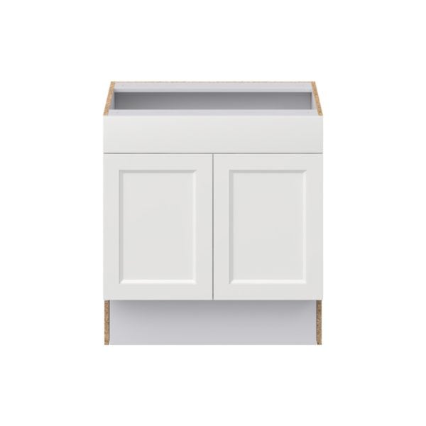 Magnolia Painted Bright White Recessed Assembled 30 in. W x 32.5 in. H x 24 in. D ADA Sink Base With Removable Front Cabinet