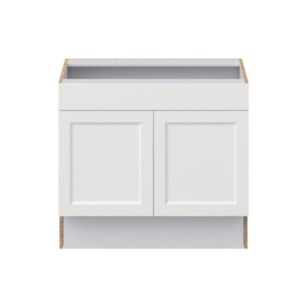 Magnolia Painted Bright White Recessed Assembled 36 in. W x 32.5 in. H x 24 in. D ADA Sink Base With Removable Front Cabinet