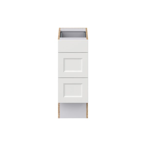 Magnolia Painted Bright White Recessed Assembled 12 in. W x 32.5 in. H x 24 in. D ADA Drawer Base Cabinet with 3 Drawers