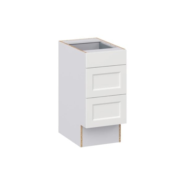 Magnolia Painted Bright White Recessed Assembled 15 in. W x 32.5 in. H x 24 in. D ADA Drawer Base Cabinet with 3 Drawers