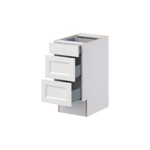 Magnolia Painted Bright White Recessed Assembled 15 in. W x 32.5 in. H x 24 in. D ADA Drawer Base Cabinet with 3 Drawers