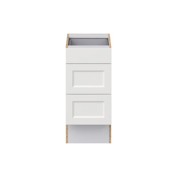 Magnolia Painted Bright White Recessed Assembled 15 in. W x 32.5 in. H x 24 in. D ADA Drawer Base Cabinet with 3 Drawers