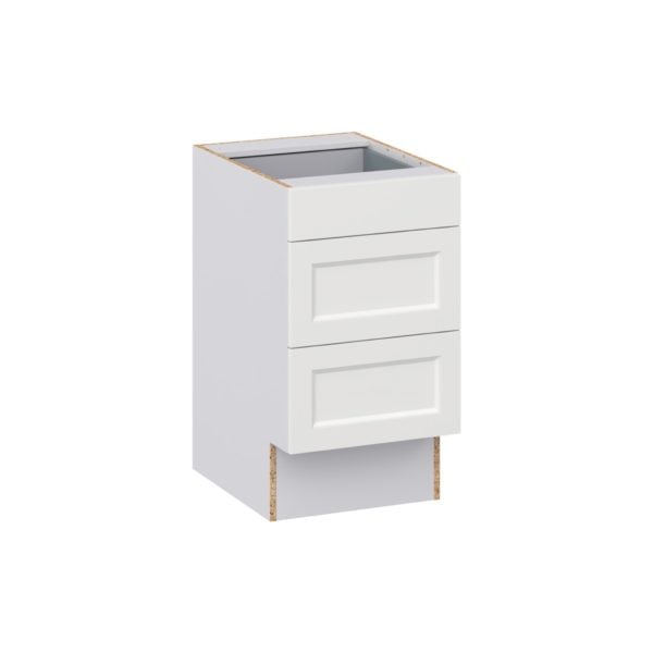 Magnolia Painted Bright White Recessed Assembled 18 in. W x 32.5 in. H x24 in. D ADA Drawer Base Cabinet with 3 Drawers