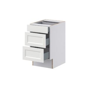 Magnolia Painted Bright White Recessed Assembled 18 in. W x 32.5 in. H x24 in. D ADA Drawer Base Cabinet with 3 Drawers