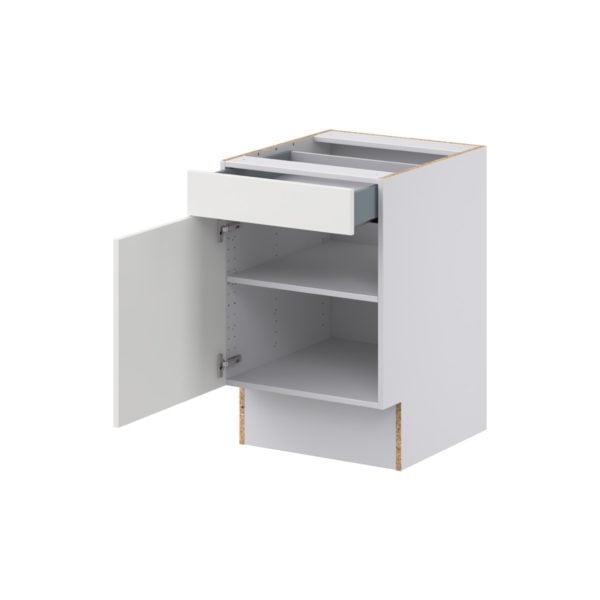 Magnolia Painted Bright White Recessed Assembled 21 in. W x 32.5 in. H x 24 in. D Accessible ADA Base Cabinet with 1 Drawer