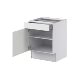 Magnolia Painted Bright White Recessed Assembled 24 in. W x 32.5 in. H x 24 in. D Accessible ADA Base Cabinet with 1 Drawer