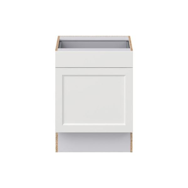 Magnolia Painted Bright White Recessed Assembled 24 in. W x 32.5 in. H x 24 in. D Accessible ADA Base Cabinet with 1 Drawer