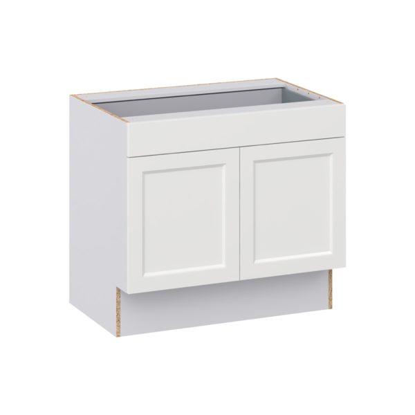 Magnolia Painted Bright White Recessed Assembled 36 in. W x 32.5 in. H x 24 in. D Accessible ADA Base Cabinet with 1 Drawer