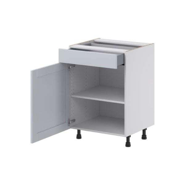 Sea Holly Light Gray Shaker Assembled 24 in. W x 34.5 in. H x 21 in. D Vanity Base Cabinet with 1 Drawer