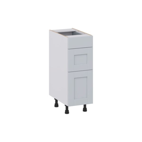 Sea Holly Light Gray Shaker Assembled 12 in. W x 34.5 in. H x 21 in. D Vanity Drawer Base Cabinet with 3 Drawers