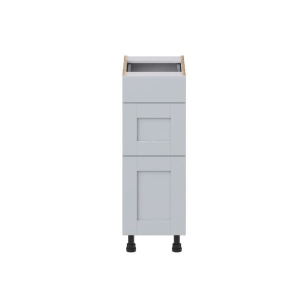 Sea Holly Light Gray Shaker Assembled 12 in. W x 34.5 in. H x 21 in. D Vanity Drawer Base Cabinet with 3 Drawers