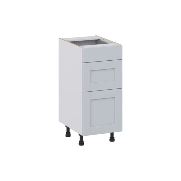 Sea Holly Light Gray Shaker Assembled 15 in. W x 34.5 in. H x 21 in. D Vanity Drawer Base Cabinet with 3 Drawers