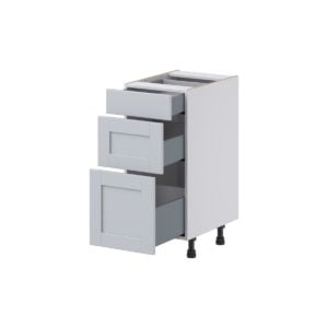 Sea Holly Light Gray Shaker Assembled 15 in. W x 34.5 in. H x 21 in. D Vanity Drawer Base Cabinet with 3 Drawers