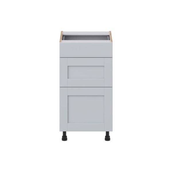 Sea Holly Light Gray Shaker Assembled 18 in. W x 34.5 in. H x 21 in. D Vanity Drawer Base Cabinet with 3 Drawers