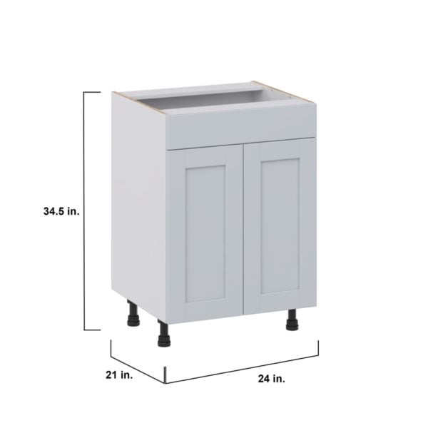 Sea Holly Light Gray Shaker Assembled 24 in. W x 34.5 in. H x 21 in. D Vanity Sink Base Cabinet with False Front