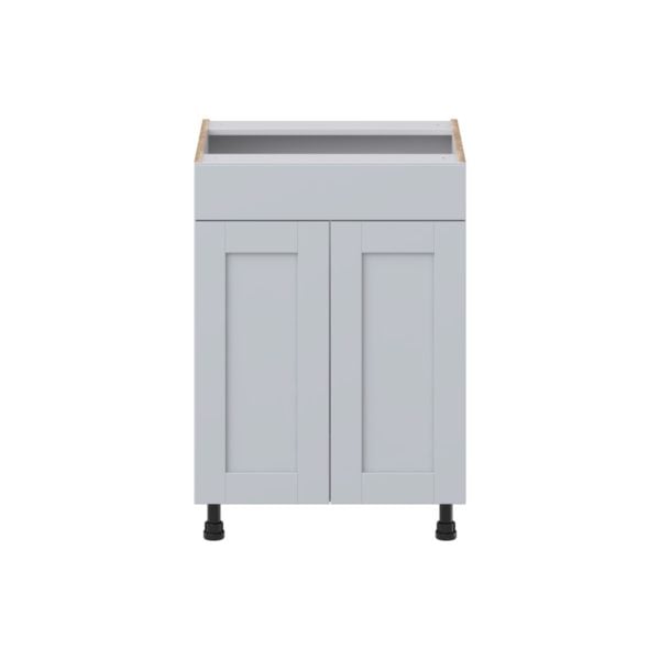 Sea Holly Light Gray Shaker Assembled 24 in. W x 34.5 in. H x 21 in. D Vanity Sink Base Cabinet with False Front