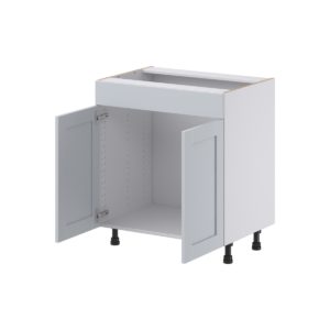 Sea Holly Light Gray Shaker Assembled 30 in. W x 34.5 in. H x 21 in. D Vanity Sink Base Cabinet with False Front