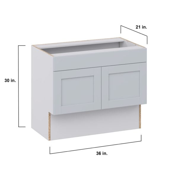 Sea Holly Light Gray Shaker Assembled 36 in. W x 30 in. H x 21 in. D ADA Vanity Sink Base Cabinet With Removable Front