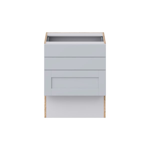 Sea Holly Light Gray Shaker Assembled 24 in. W x 30 in. H x 21 in. D Vanity ADA Drawer Base Cabinet with 3 Drawers