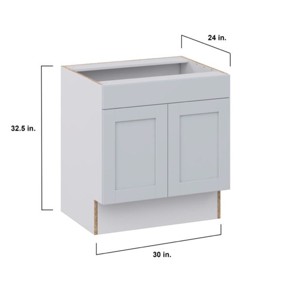 Sea Holly Light Gray Shaker Assembled 30 in. W x 32.5 in. H x 24 in. D ADA Sink Base With Removable Front Cabinet