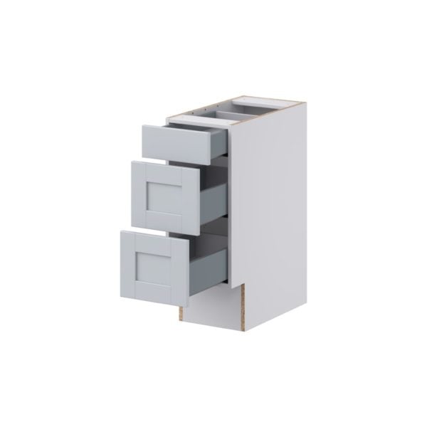 Sea Holly Light Gray Shaker Assembled 12 in. W x 32.5 in. H x 24 in. D ADA Drawer Base Cabinet with 3 Drawers