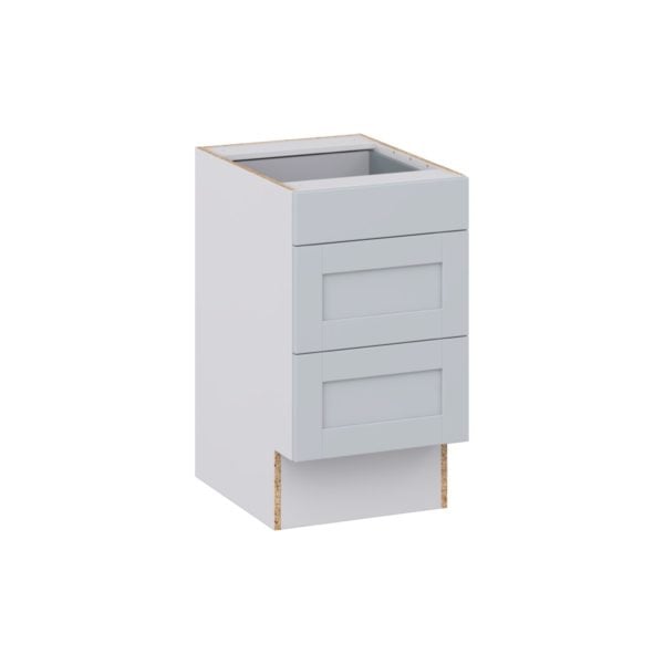 Sea Holly Light Gray Shaker Assembled 18 in. W x 32.5 in. H x24 in. D ADA Drawer Base Cabinet with 3 Drawers