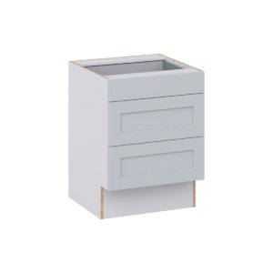 Sea Holly Light Gray Shaker Assembled 24 in. W x 32.5 in. H x 24 in. D ADA Drawer Base Cabinet with 3 Drawers