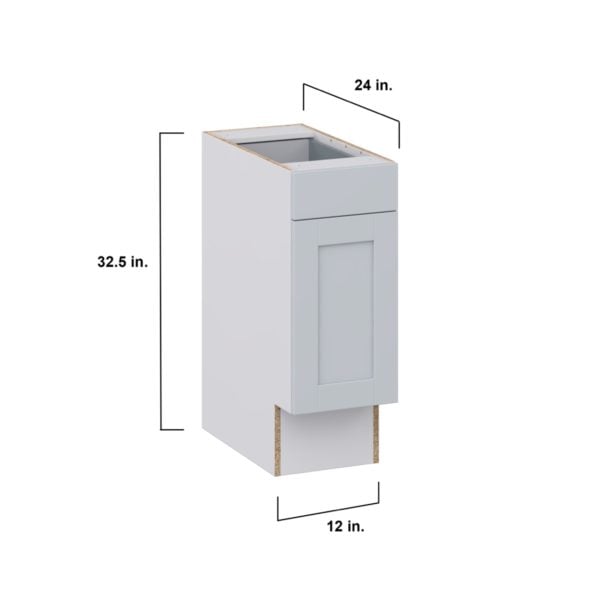 Sea Holly Light Gray Shaker Assembled 12 in. W x 32.5 in. H x 24 in. D Accessible ADA Base Cabinet with 1 Drawer