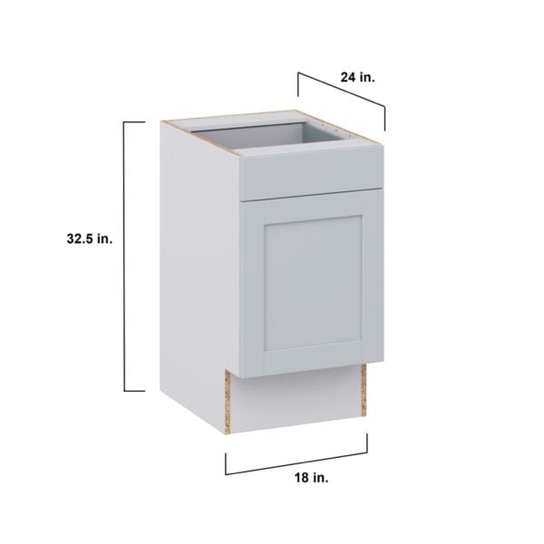 Sea Holly Light Gray Shaker Assembled 18 in. W x 32.5 in. H x 24 in. D Accessible ADA Base Cabinet with 1 Drawer