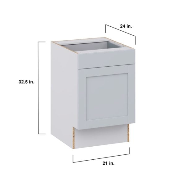 Sea Holly Light Gray Shaker Assembled 21 in. W x 32.5 in. H x 24 in. D Accessible ADA Base Cabinet with 1 Drawer