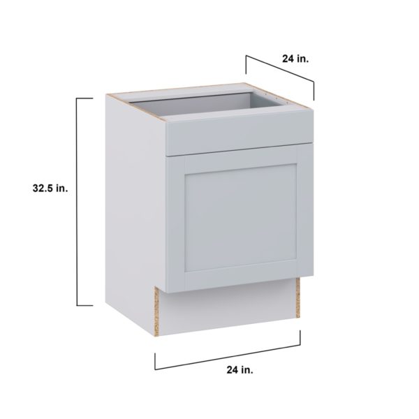 Sea Holly Light Gray Shaker Assembled 24 in. W x 32.5 in. H x 24 in. D Accessible ADA Base Cabinet with 1 Drawer