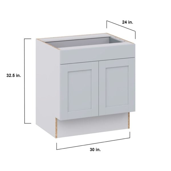 Sea Holly Light Gray Shaker Assembled 30 in. W x 32.5 in. H x 24 in. D Accessible ADA Base Cabinet with 1 Drawer