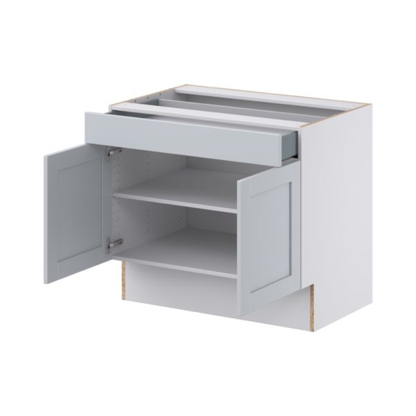 Sea Holly Light Gray Shaker Assembled 36 in. W x 32.5 in. H x 24 in. D Accessible ADA Base Cabinet with 1 Drawer