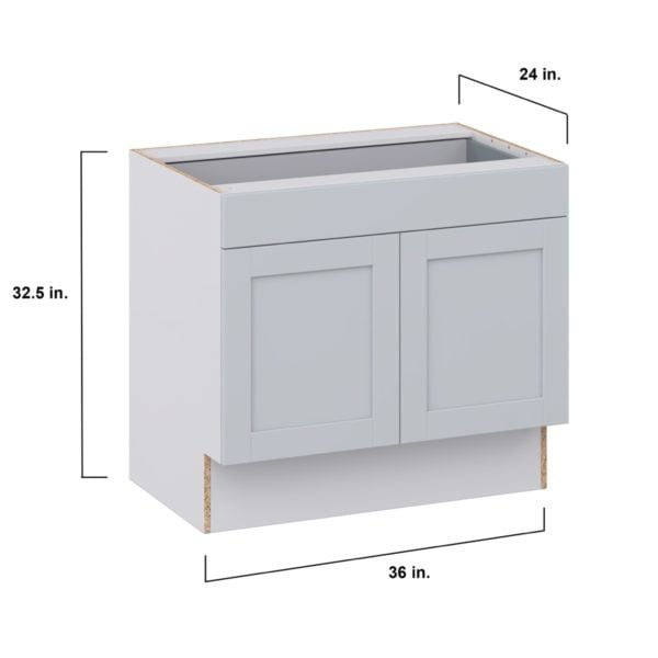 Sea Holly Light Gray Shaker Assembled 36 in. W x 32.5 in. H x 24 in. D Accessible ADA Base Cabinet with 1 Drawer