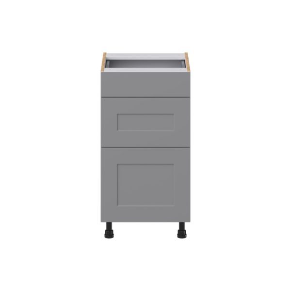 Willow Painted Slate Gray Shaker Assembled 18 in. W x 34.5 in. H x 21 in. D Vanity Drawer Base Cabinet with 3 Drawers