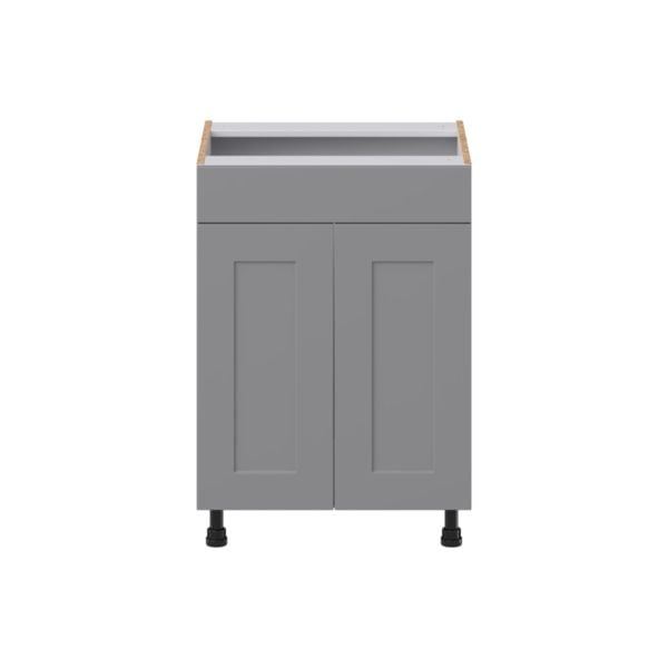 Willow Painted Slate Gray Shaker Assembled 24 in. W x 34.5 in. H x 21 in. D Vanity Sink Base Cabinet with False Front