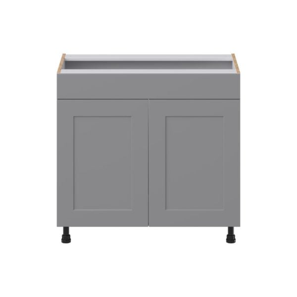 Willow Painted Slate Gray Shaker Assembled 36 in. W x 34.5 in.H x 21 in. D Vanity Sink Base Cabinet with False Front