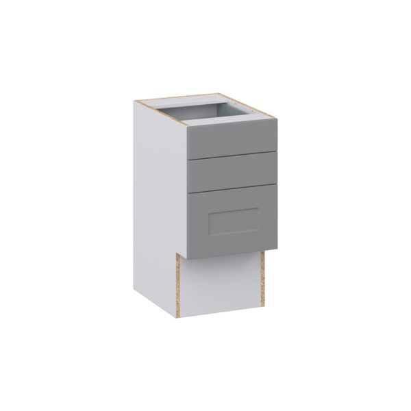 Willow Painted Slate Gray Shaker Assembled 15 in. W x 30 in. H x 21 in. D Vanity ADA Drawer Base Cabinet with 3 Drawers