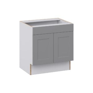 Willow Painted Slate Gray Shaker Assembled 30 in. W x 32.5 in. H x 24 in. D ADA Sink Base With Removable Front Cabinet