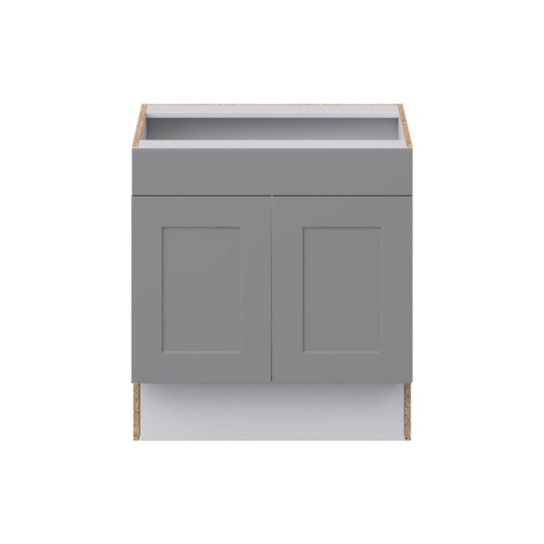 Willow Painted Slate Gray Shaker Assembled 30 in. W x 32.5 in. H x 24 in. D ADA Sink Base With Removable Front Cabinet