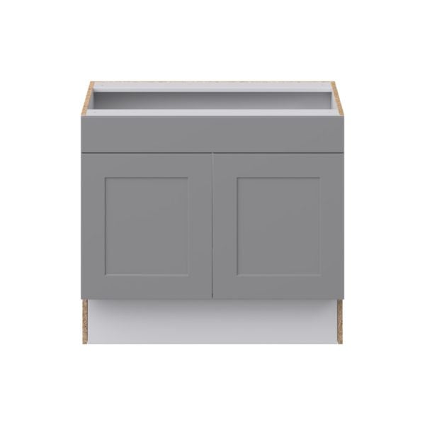 Willow Painted Slate Gray Shaker Assembled 36 in. W x 32.5 in. H x 24 in. D ADA Sink Base With Removable Front Cabinet