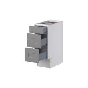 Willow Painted Slate Gray Shaker Assembled 12 in. W x 32.5 in. H x 24 in. D ADA Drawer Base Cabinet with 3 Drawers