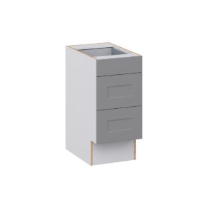 Willow Painted Slate Gray Shaker Assembled 15 in. W x 32.5 in. H x 24 in. D ADA Drawer Base Cabinet with 3 Drawers